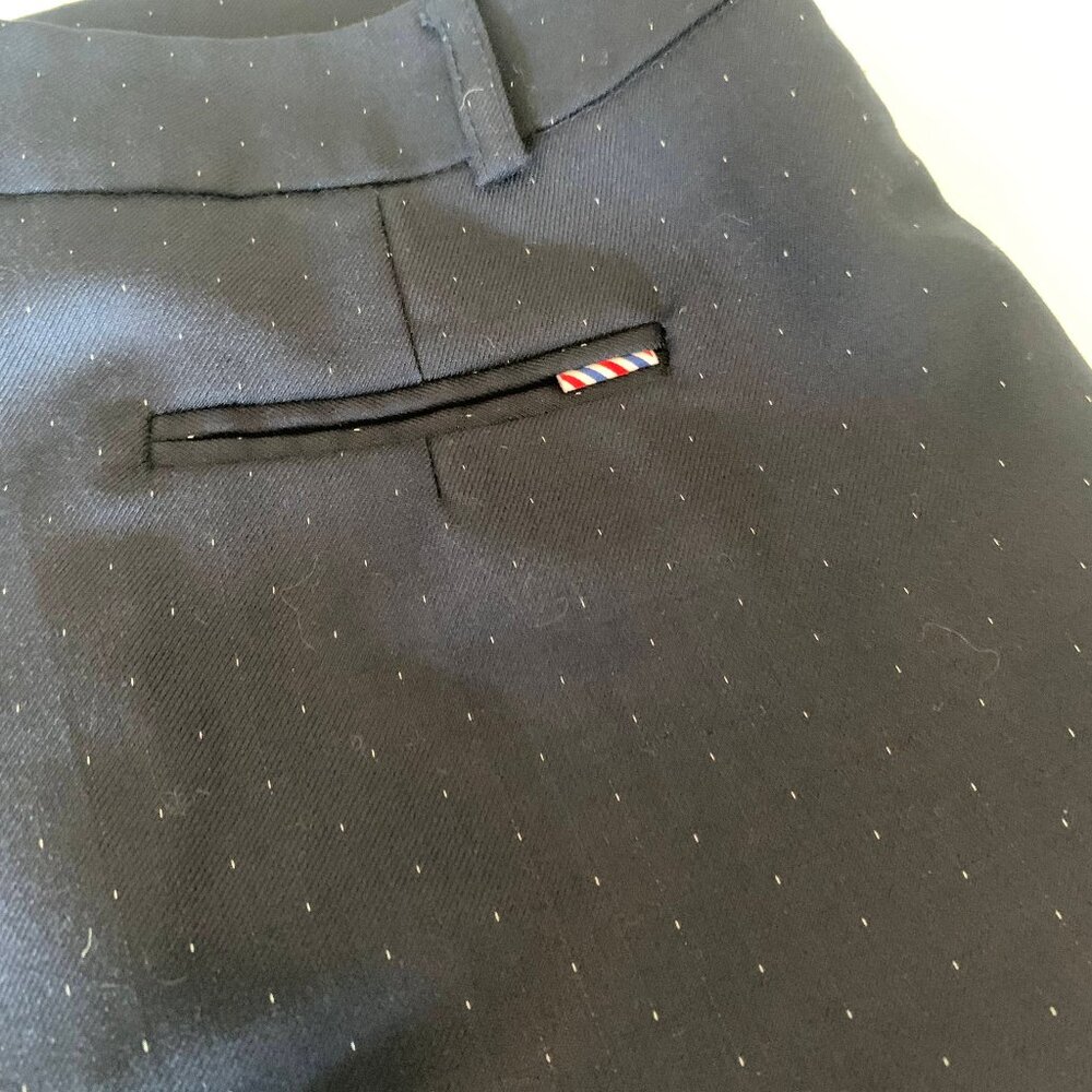 Navy (with tiny white dots) pants La Petite Francaise S wool <=> 26/27 US